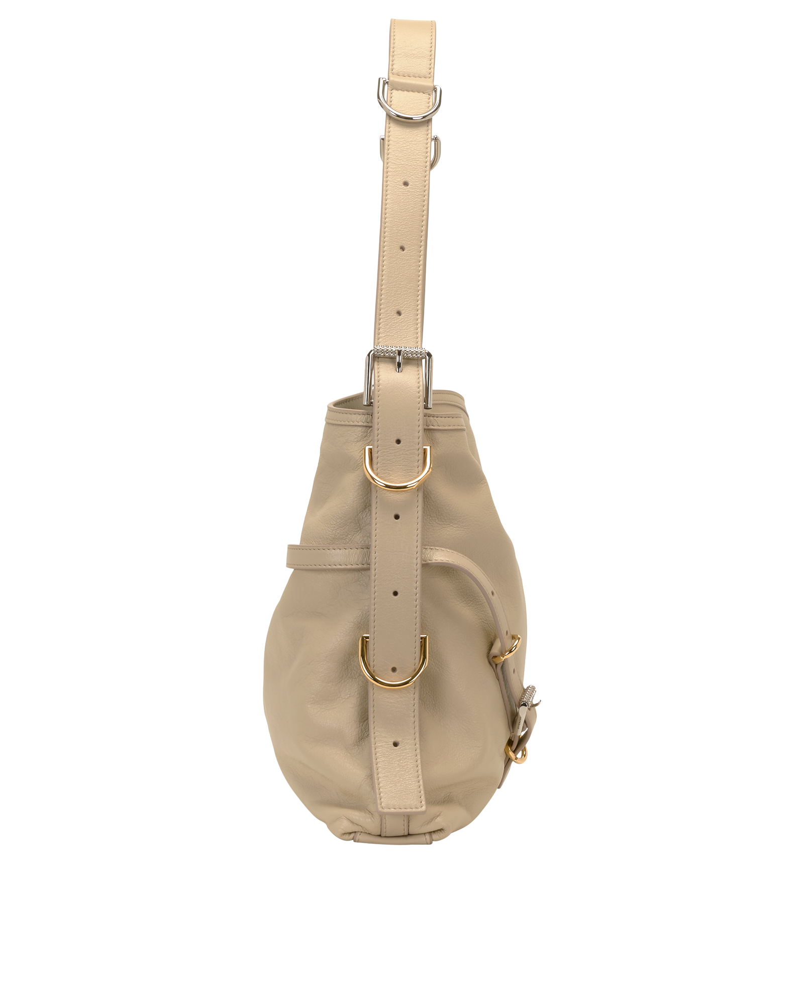 Medium Voyou Shoulder Bag, &pound;795, Handbags, Beige, Side view